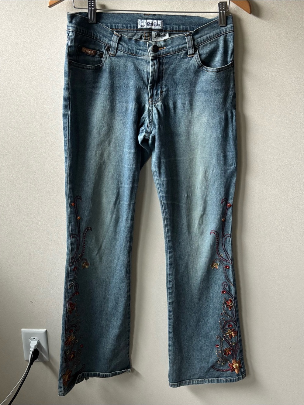 Gasoline Y2K Flare Embroidered Jeans